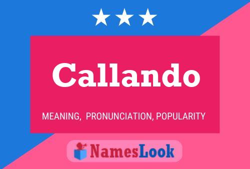 Callando Name Poster