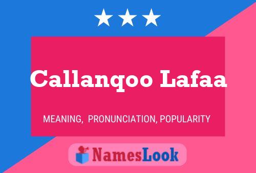 Callanqoo Lafaa Name Poster