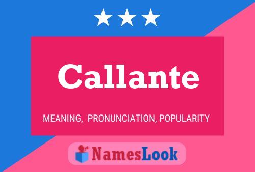 Callante Name Poster