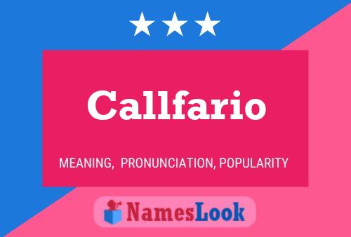 Callfario Name Poster