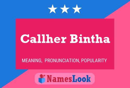 Callher Bintha Name Poster