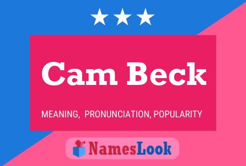 Cam Beck Name Poster