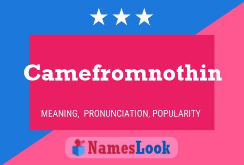 Camefromnothin Name Poster