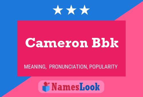 Cameron Bbk Name Poster