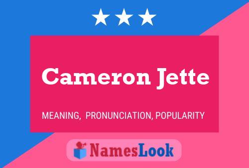 Cameron Jette Name Poster