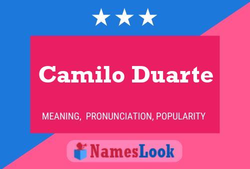 Camilo Duarte Name Poster