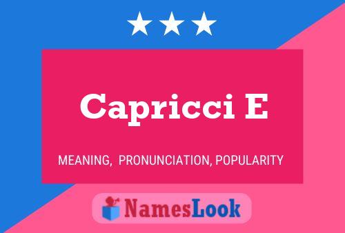 Capricci E Name Poster