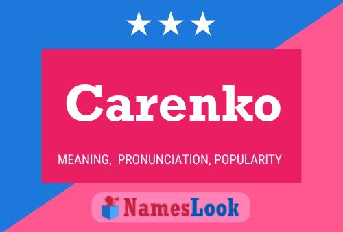 Carenko Name Poster