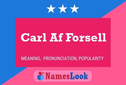 Carl Af Forsell Name Poster