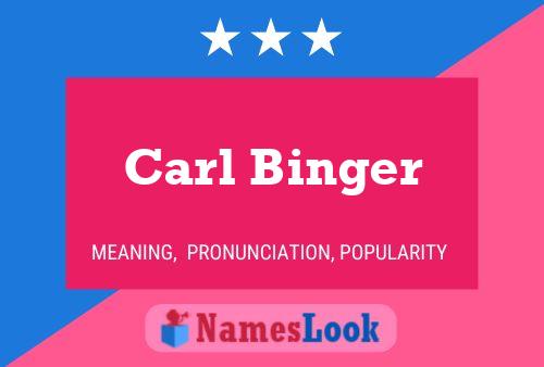 Carl Binger Name Poster