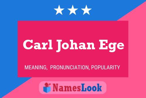 Carl Johan Ege Name Poster