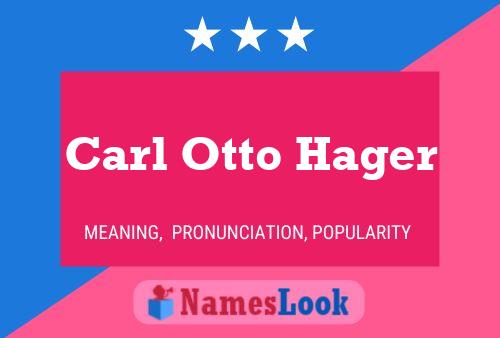 Carl Otto Hager Name Poster