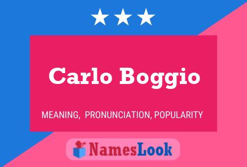 Carlo Boggio Name Poster