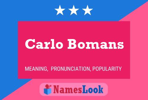 Carlo Bomans Name Poster