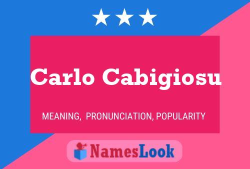 Carlo Cabigiosu Name Poster