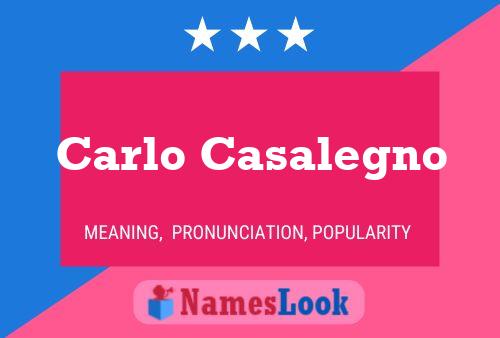 Carlo Casalegno Name Poster