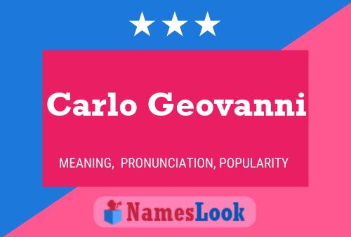 Carlo Geovanni Name Poster