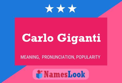 Carlo Giganti Name Poster