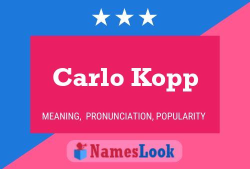 Carlo Kopp Name Poster