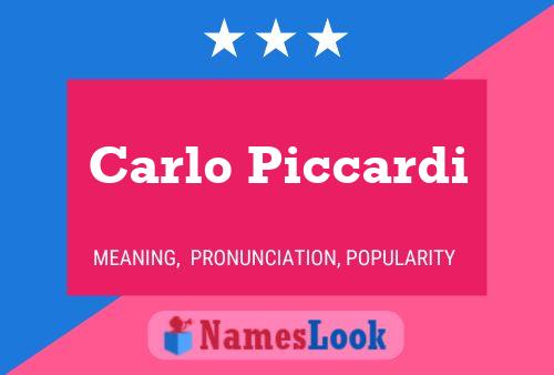 Carlo Piccardi Name Poster