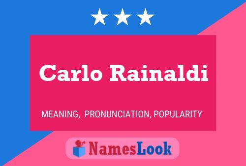 Carlo Rainaldi Name Poster