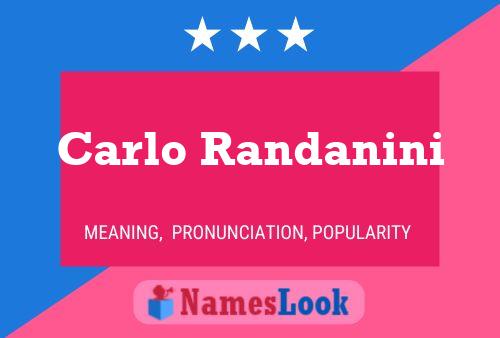 Carlo Randanini Name Poster