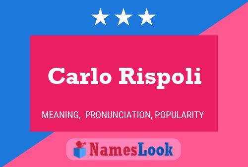 Carlo Rispoli Name Poster