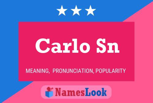 Carlo Sn Name Poster