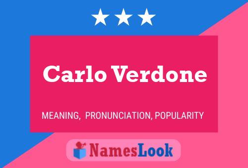 Carlo Verdone Name Poster