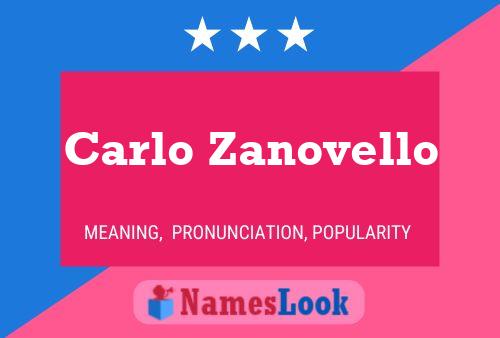 Carlo Zanovello Name Poster