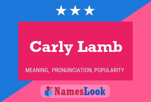 Carly Lamb Name Poster