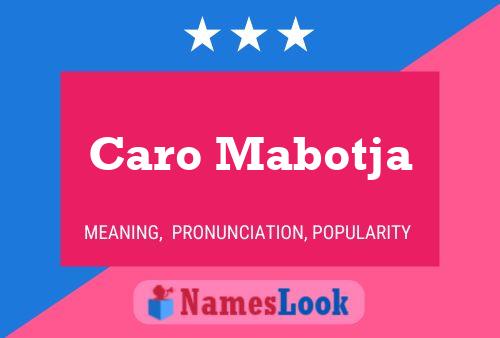 Caro Mabotja Name Poster