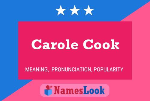 Carole Cook Name Poster