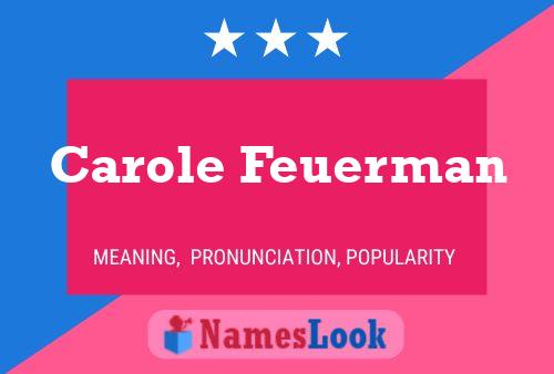 Carole Feuerman Name Poster