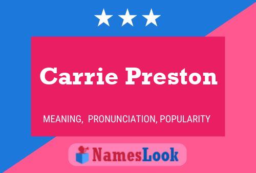 Carrie Preston Name Poster