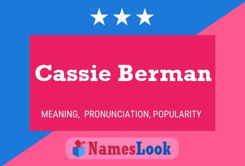 Cassie Berman Name Poster