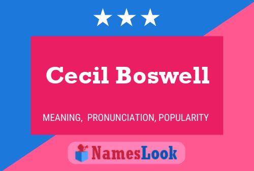 Cecil Boswell Name Poster