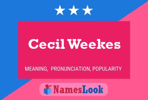 Cecil Weekes Name Poster