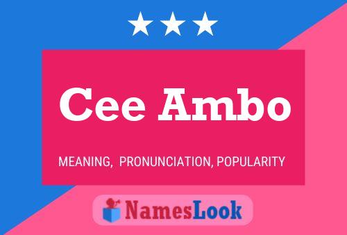 Cee Ambo Name Poster