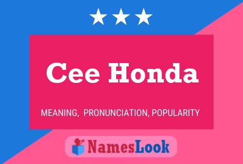 Cee Honda Name Poster