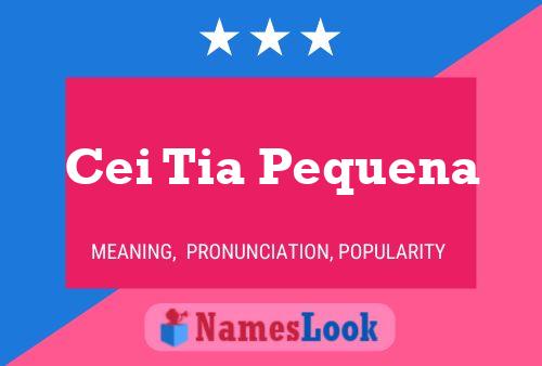 Cei Tia Pequena Name Poster