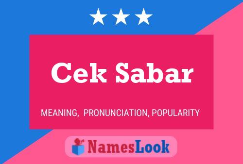 Cek Sabar Name Poster