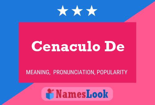 Cenaculo De Name Poster