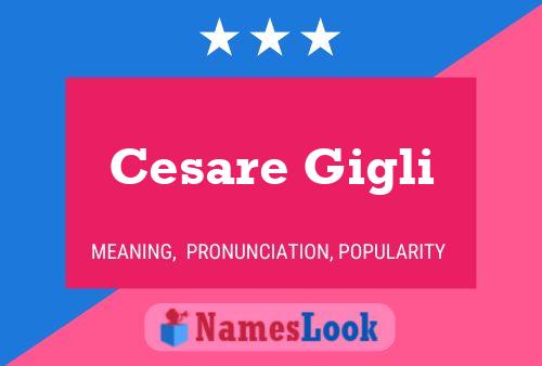 Cesare Gigli Name Poster