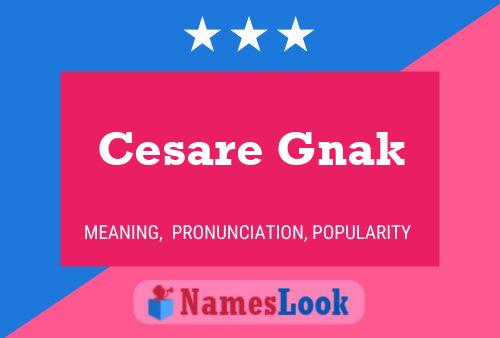 Cesare Gnak Name Poster