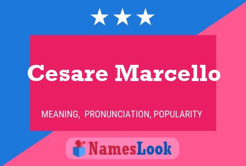 Cesare Marcello Name Poster