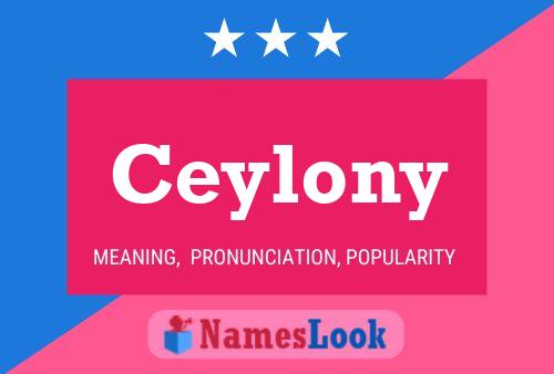 Ceylony Name Poster