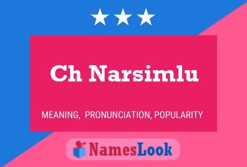 Ch Narsimlu Name Poster