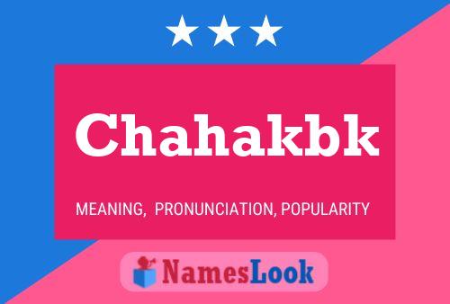 Chahakbk Name Poster