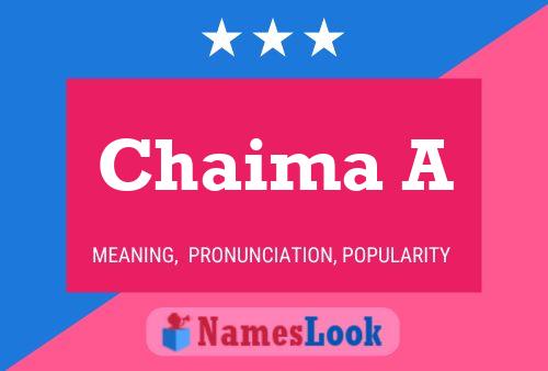 Chaima A Name Poster